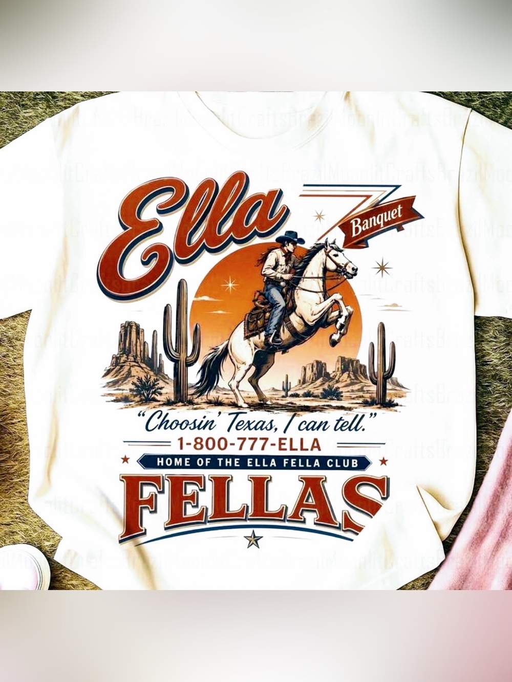 Western T-shirt Ella Tee White Choosing Texas I Can Tell Western Horse Design